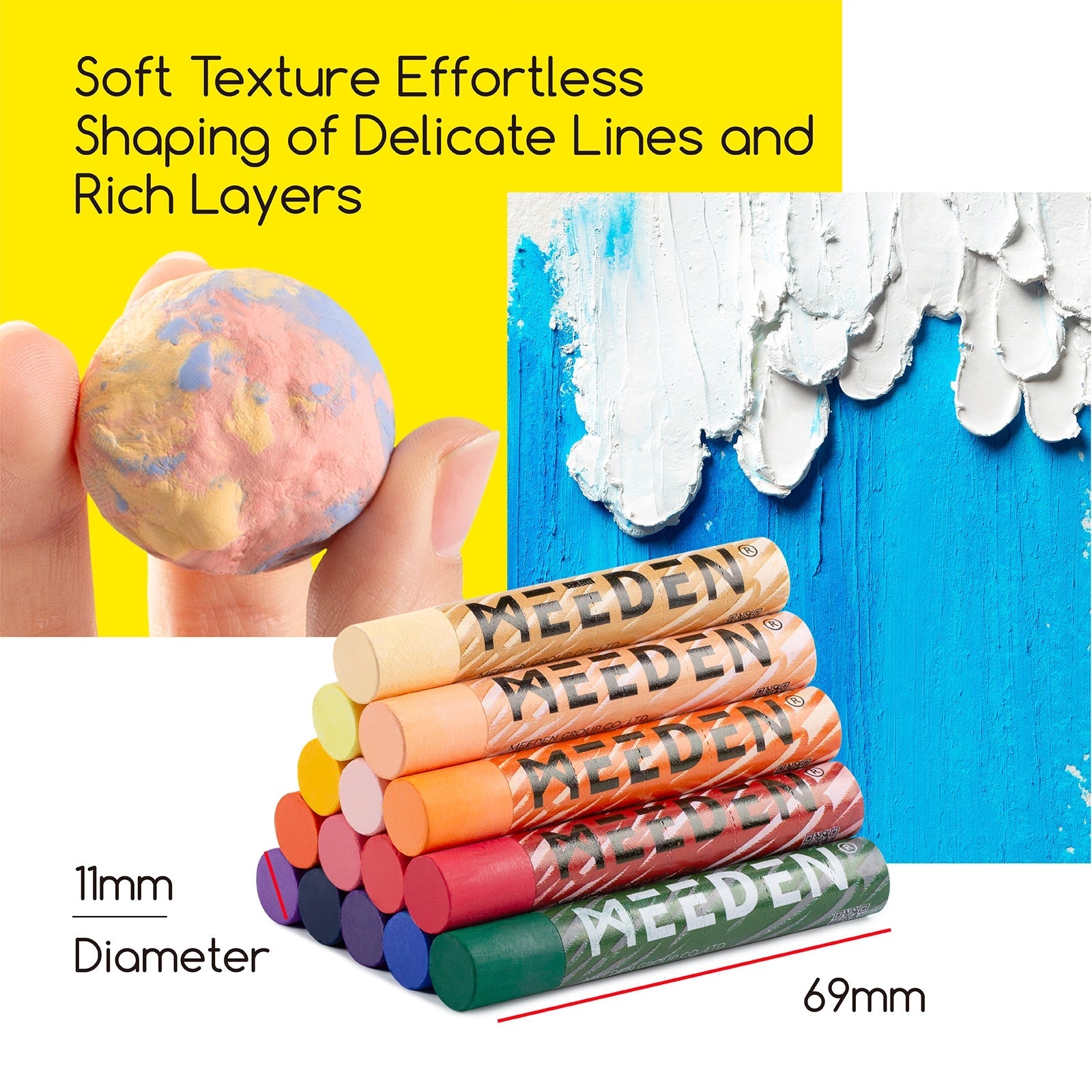 MEEDEN Pastels à l'huile doux, 48 Couleurs + 4 Blancs bonus