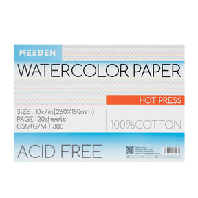 MEEDEN Carta per acquerello a grana grossa pressata a freddo & pressata a caldo & 