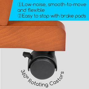 MEEDEN Houten Grote Printrek met Castors, Licht Walnootkleur-ES-6006