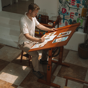 MEEDEN Tavolo da Disegno in Legno Extra Large, Noce Chiaro