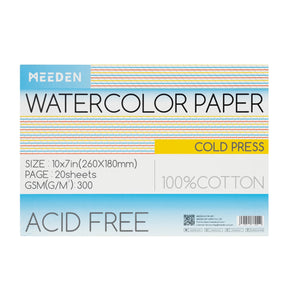 MEEDEN Carta per acquerello a grana grossa pressata a freddo & pressata a caldo & 