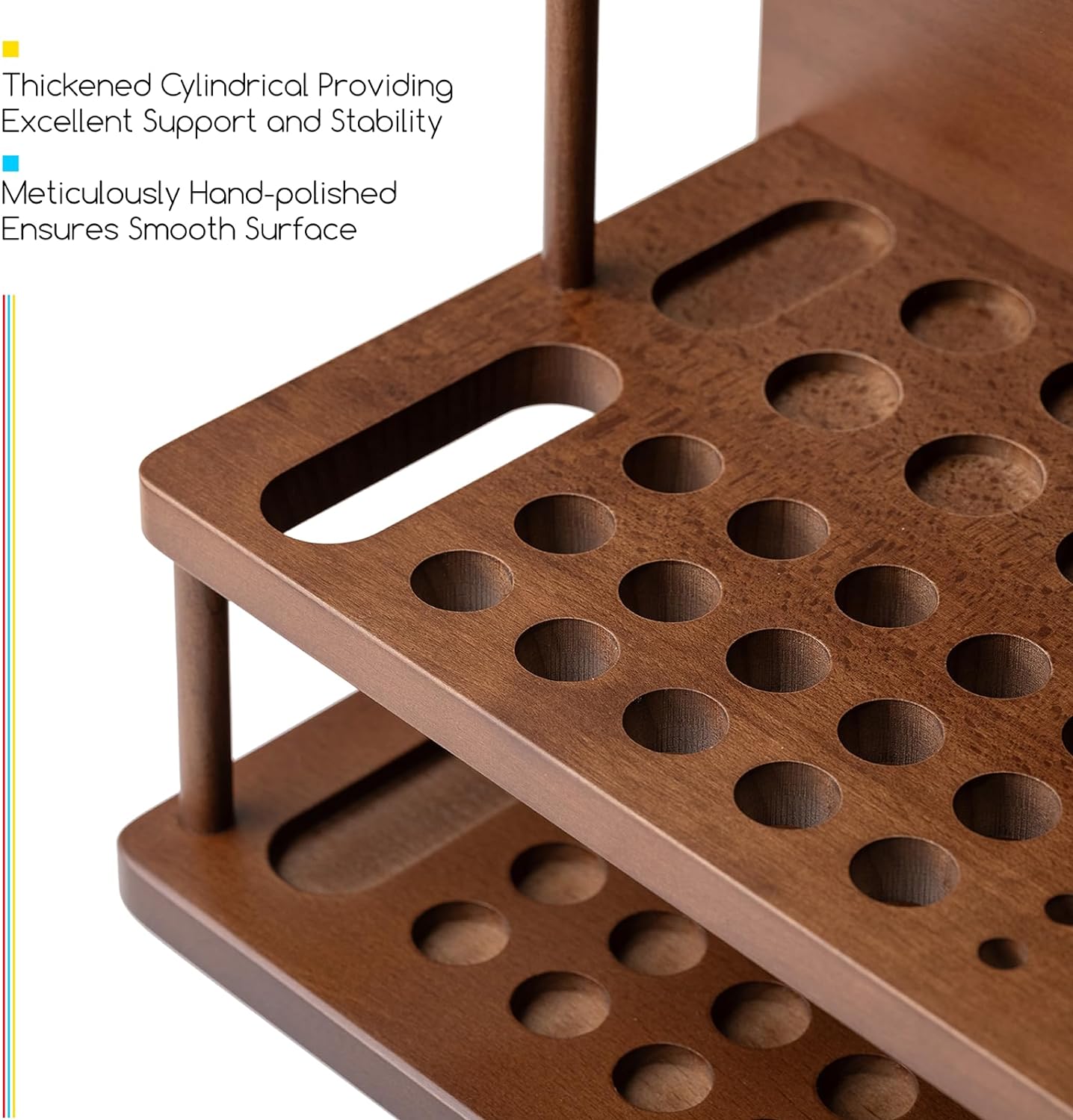 MEEDEN Organizador de Pinceles de Madera de 2 Niveles Pro - BJ-01