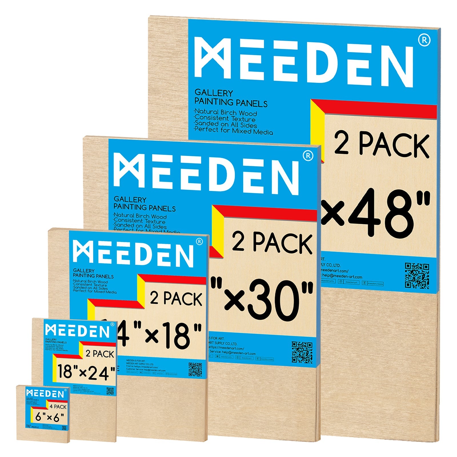 MEEDEN Artist Birch Wood Canvas Board, 1-1/2” dyb