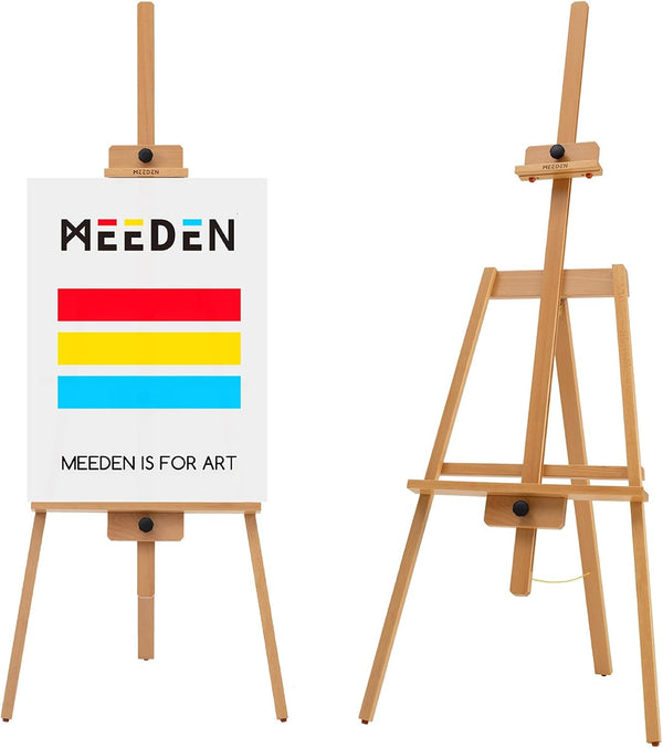 MEEDEN A-Frame Tripod Wooden Easel Stand-Natural-W09