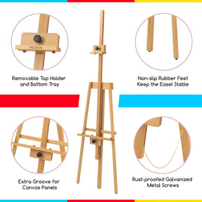 MEEDEN A-Frame Tripod Wooden Easel Stand-Natural-W09