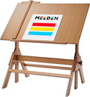 MEEDEN Adjustable Wooden Drafting Table, Walnut-XSZ-2