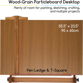 MEEDEN Adjustable Wooden Drafting Table, Walnut-XSZ-2