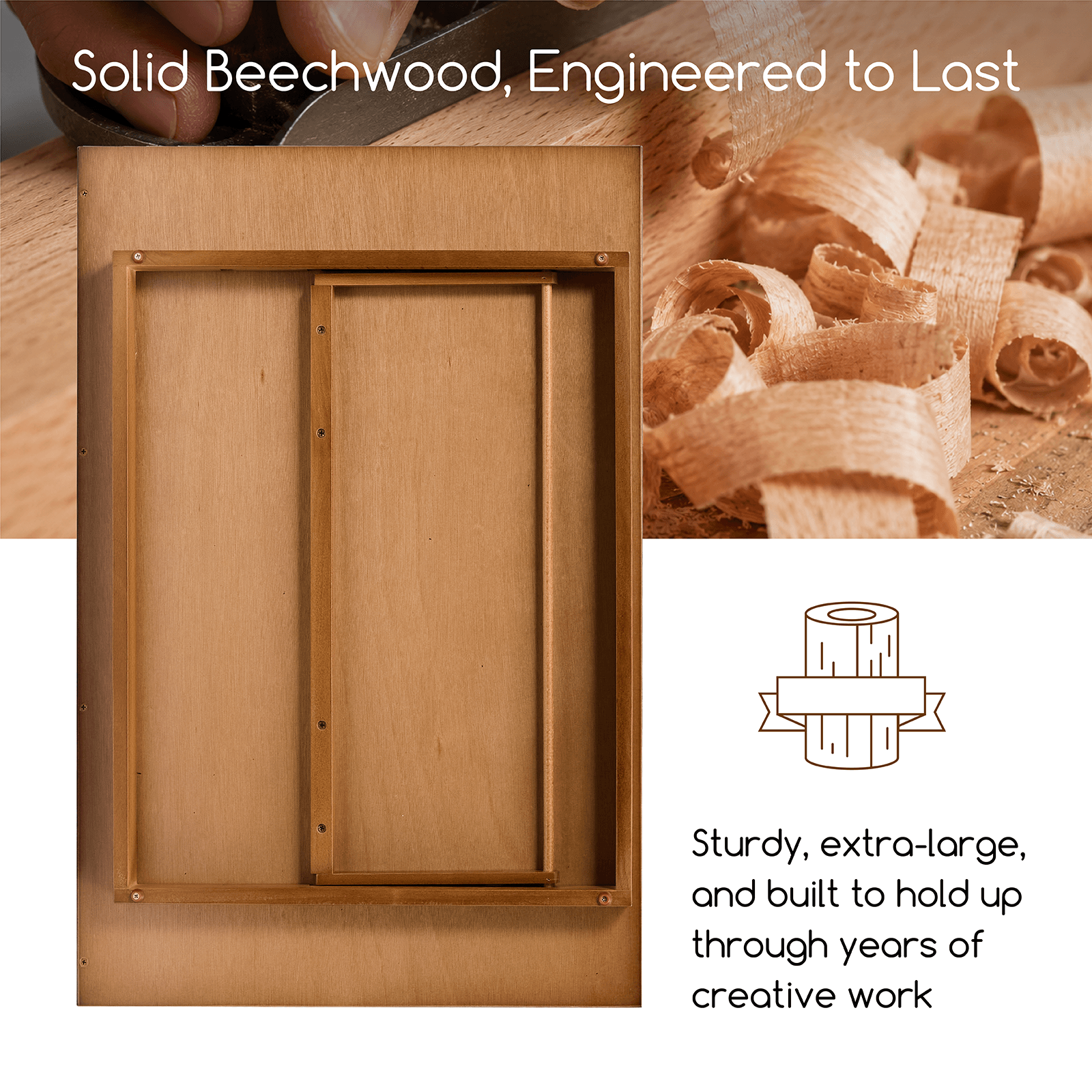 MEEDEN Extra Large Desk Easel - Beechwood-Walnut