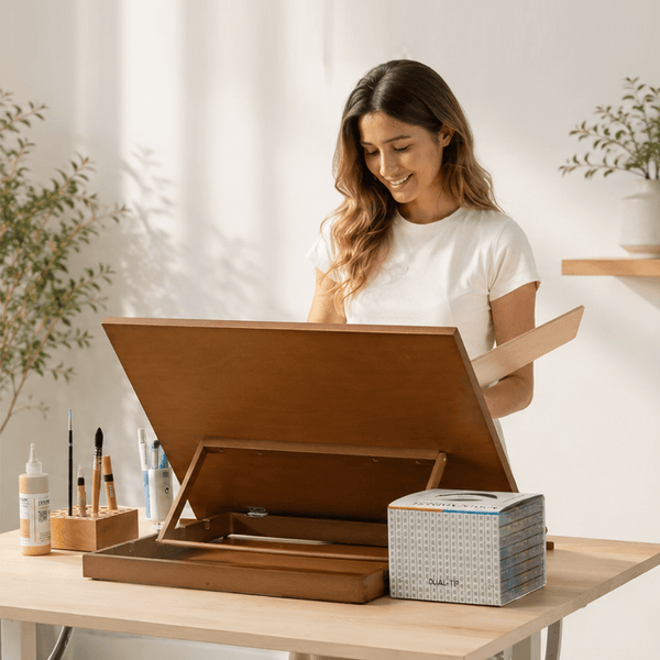 MEEDEN Extra Large Desk Easel - Beechwood-Walnut