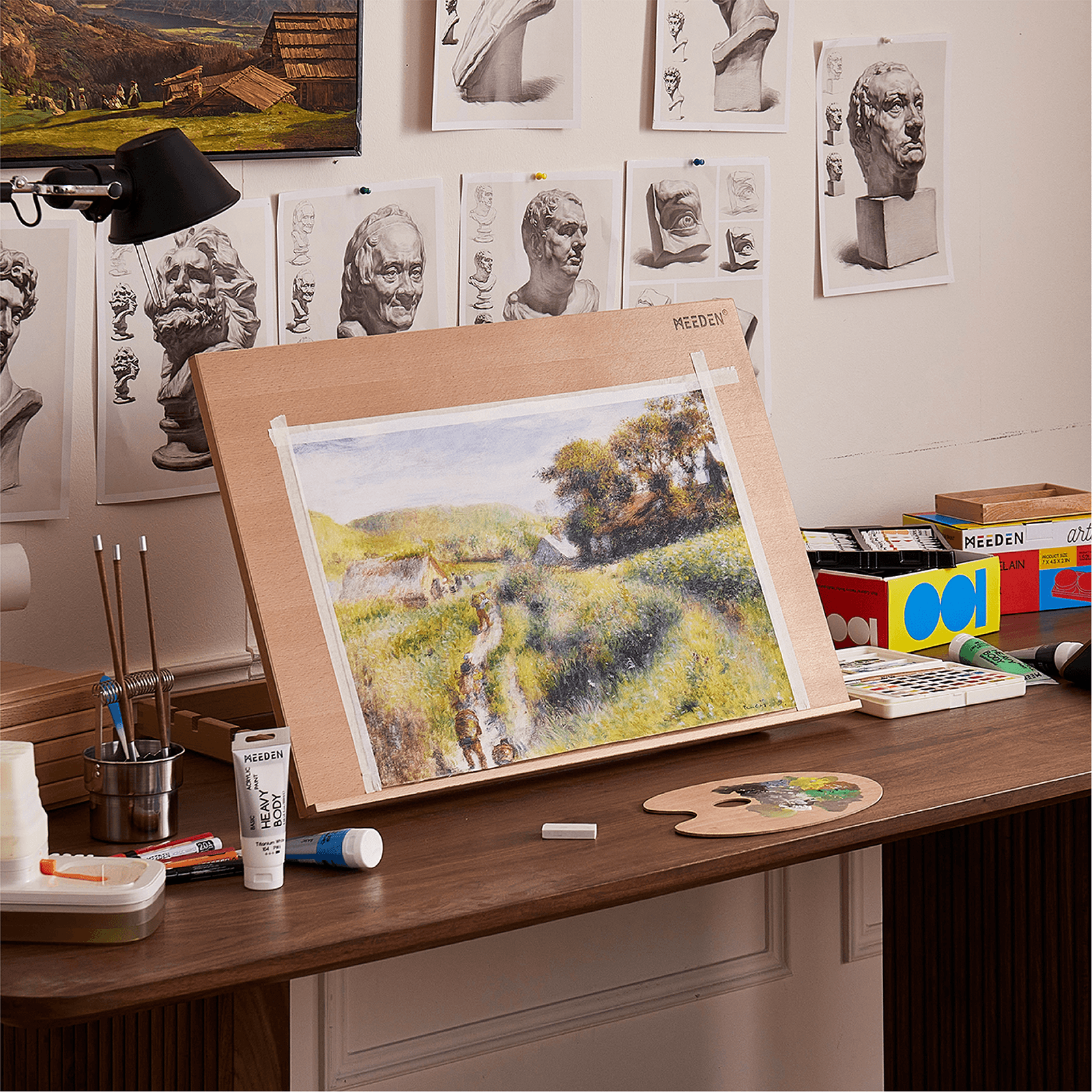 MEEDEN Extra Large Desk Easel - Beechwood-Walnut