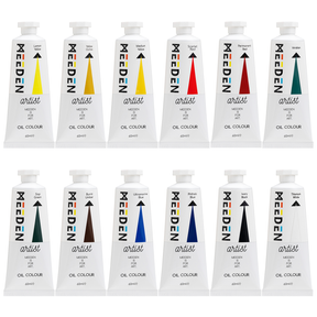 MEEDEN Ölfarbe in Künstlerqualität – 60 ml, 12 Tuben