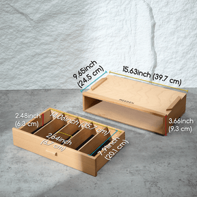 MEEDEN Single Drawer Wooden Art Supply Storage Box with Dividers