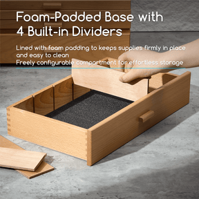MEEDEN Single Drawer Wooden Art Supply Storage Box with Dividers