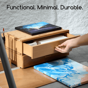 MEEDEN Single Drawer Wooden Art Supply Storage Box with Dividers