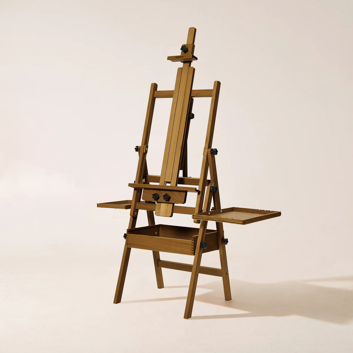 MEEDEN Painting Easel with Storage-Walnut