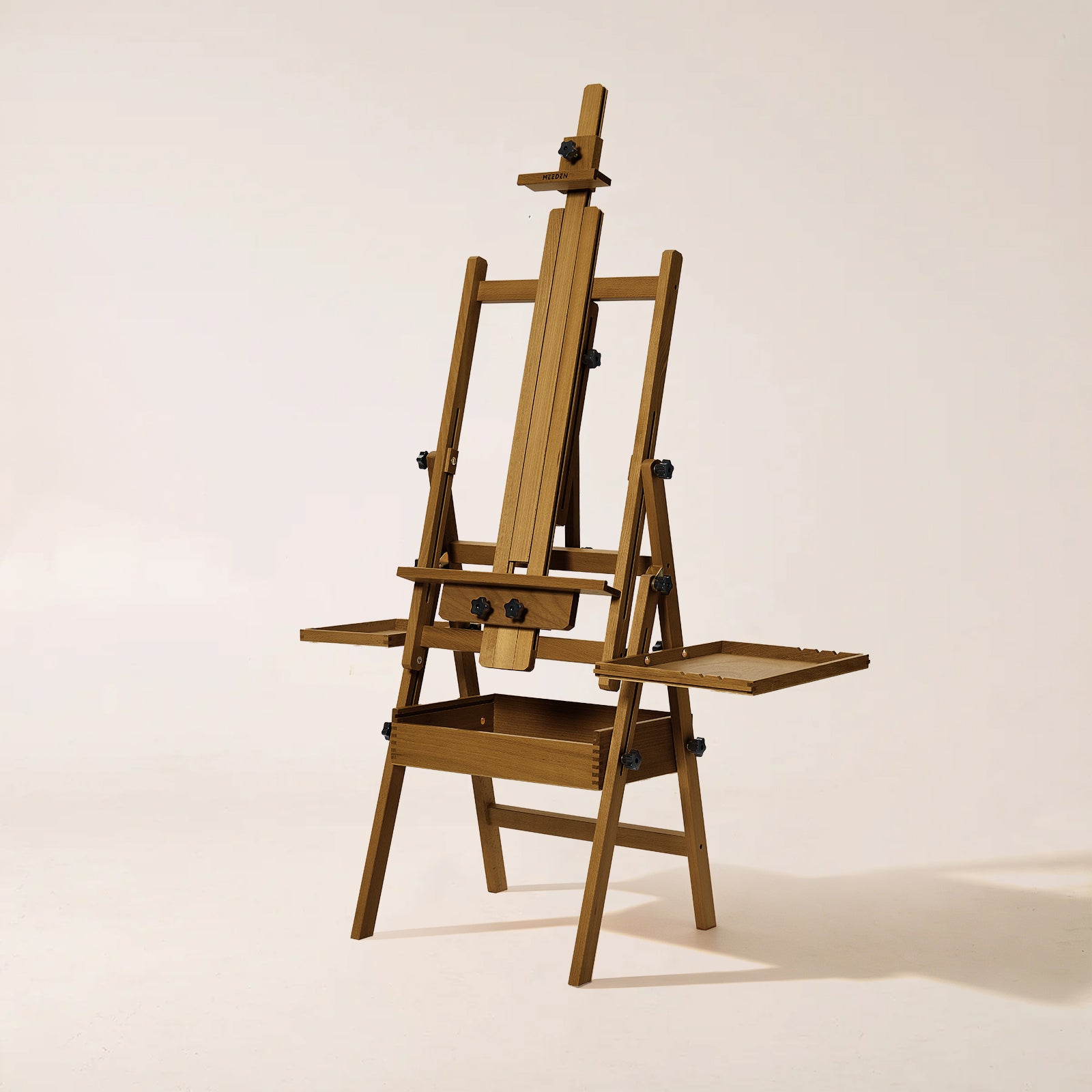 MEEDEN Painting Easel with Storage-Walnut
