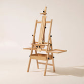 MEEDEN Large Natural Wood H-Frame Easel with Storage Drawer