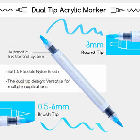MEEDEN Dual Tip Acrylic Paint Markers, 120 Colors