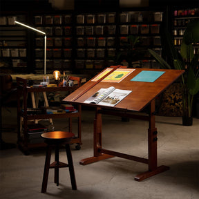 MEEDEN Vintage Adjustable Wooden Drafting Table , Dark Walnut-XSZ-4