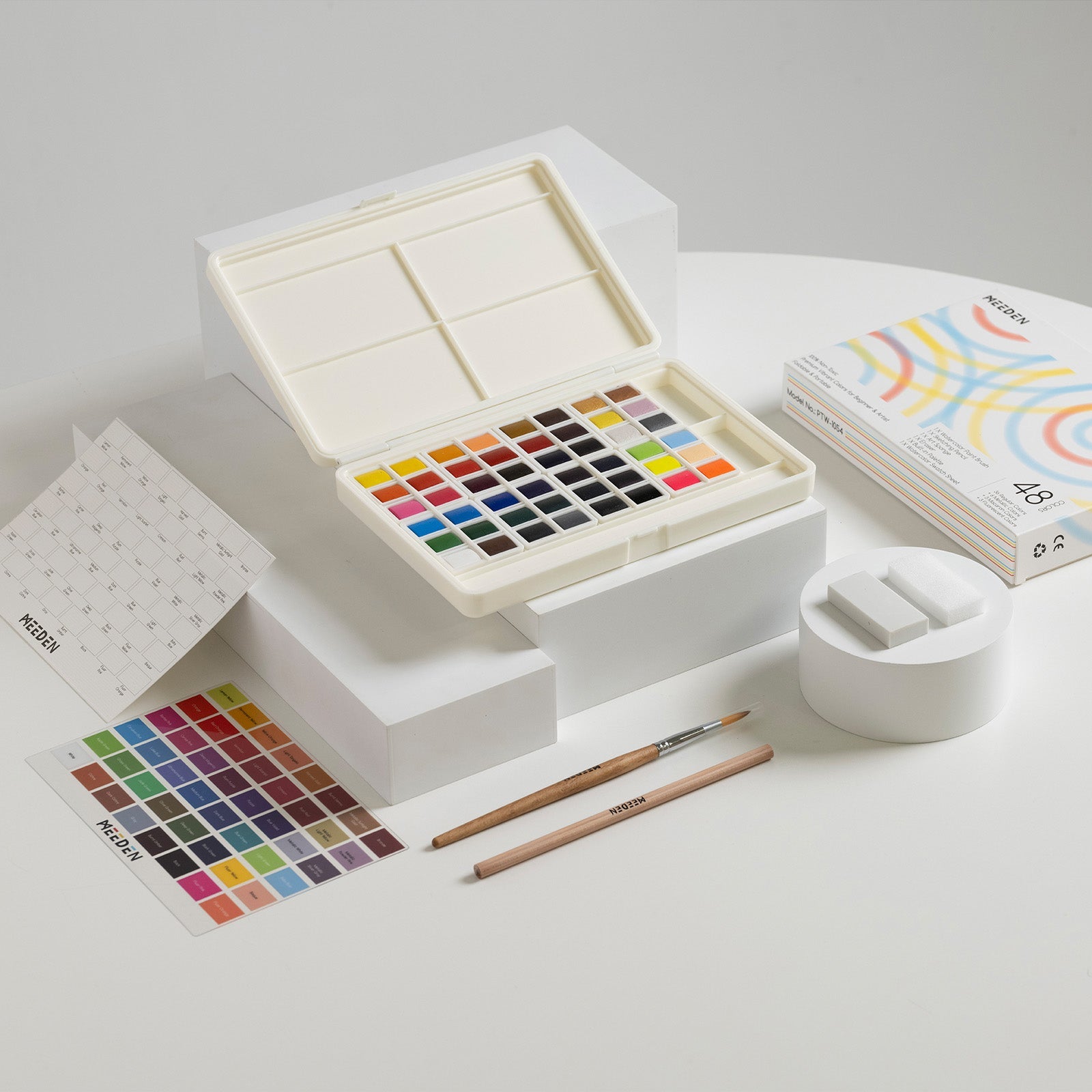 MEEDEN 48-färg Solid Vattenfärgsset
