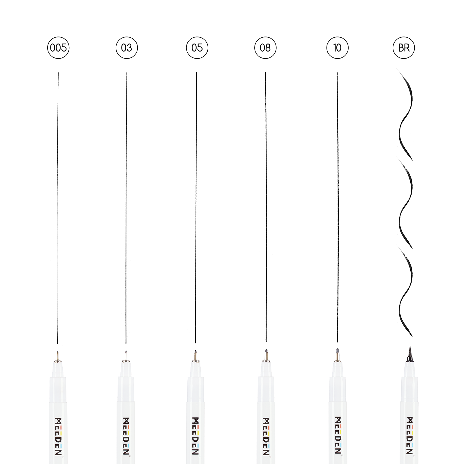 MEEDEN Micro Fineliner Drawing Pens: 6-Size Fine Liner Pen Set