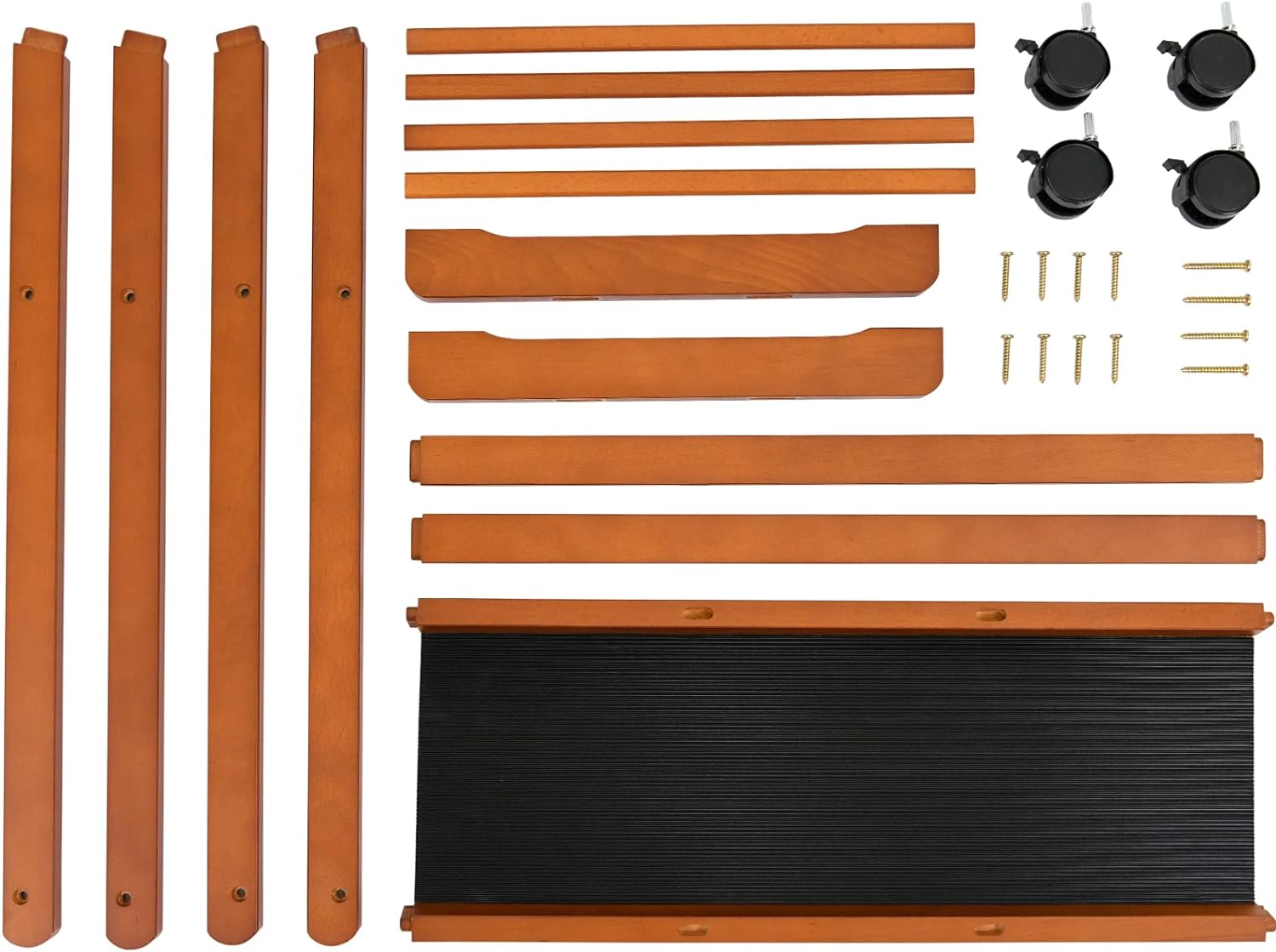 MEEDEN Houten Grote Printrek met Castors, Licht Walnootkleur-ES-6006