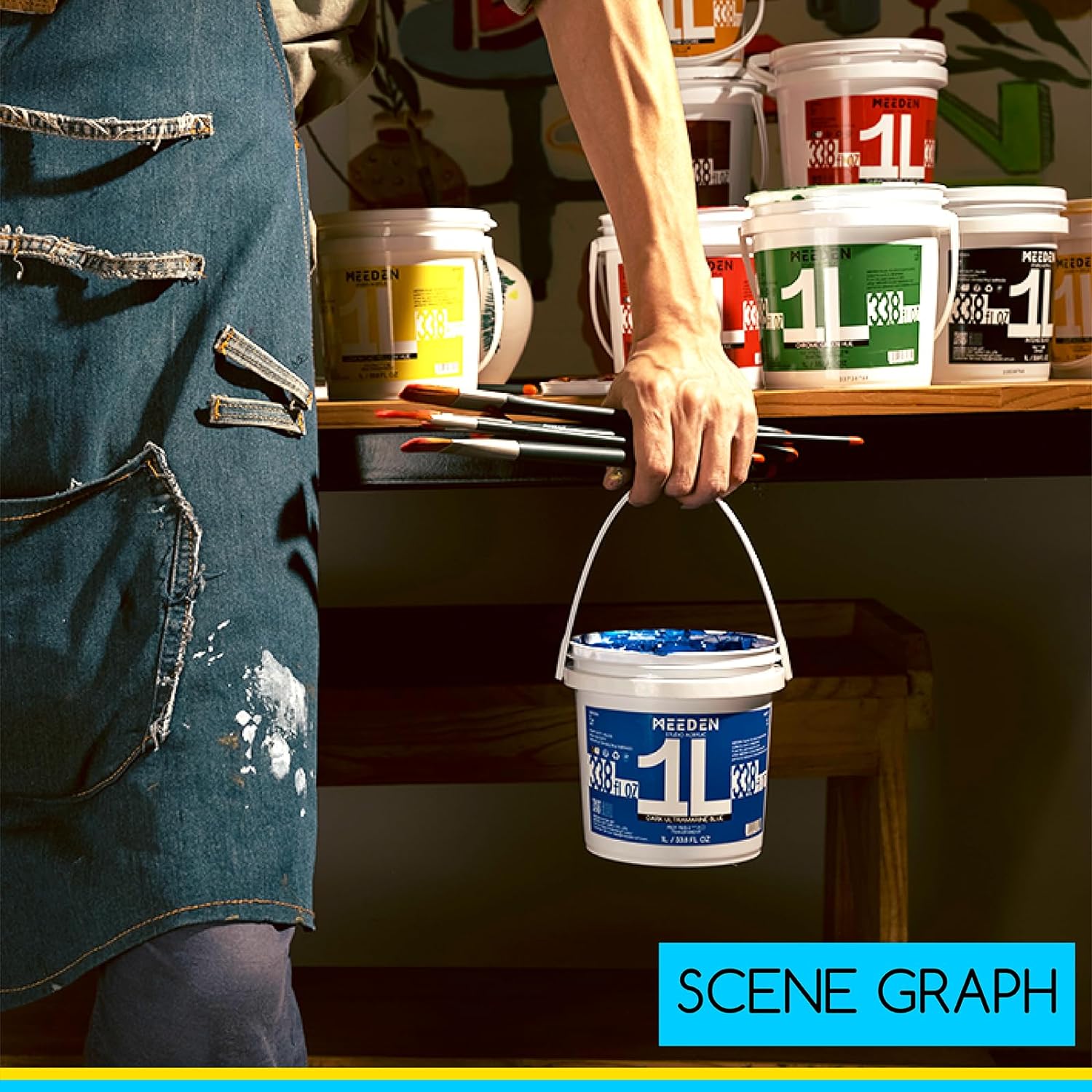 MEEDEN Studio Acrylic Paint, 1 L / 33.8 oz, 12 Colors