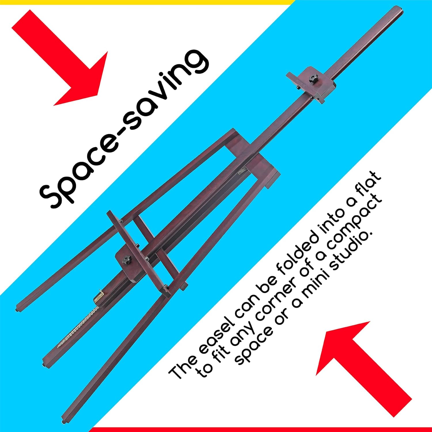 MEEDEN A-ramme stativ i tre, staffeli – mørk valnøttW09