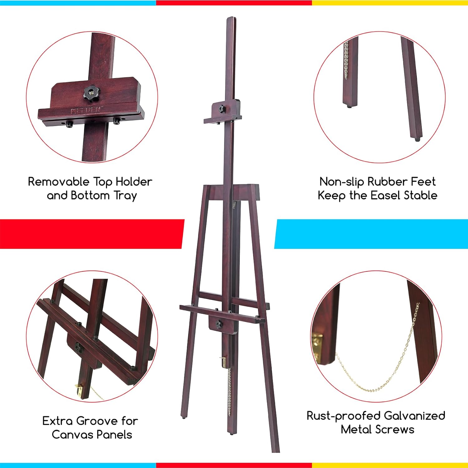 MEEDEN A-ramme stativ i tre, staffeli – mørk valnøttW09