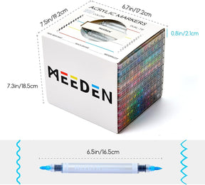 MEEDEN Dual Tip Acrylic Paint Markers, 120 Colors