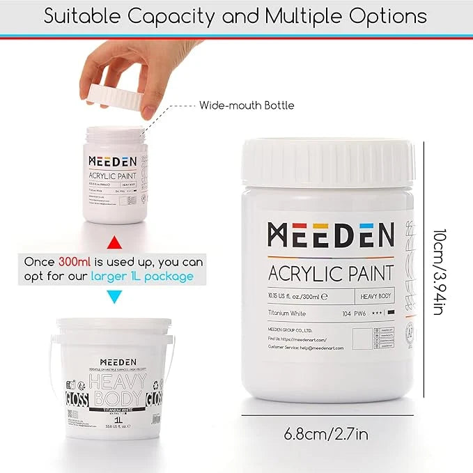 MEEDEN Acrylic Paint: 300 ml Acrylic Paint with a Glossy Dense Body