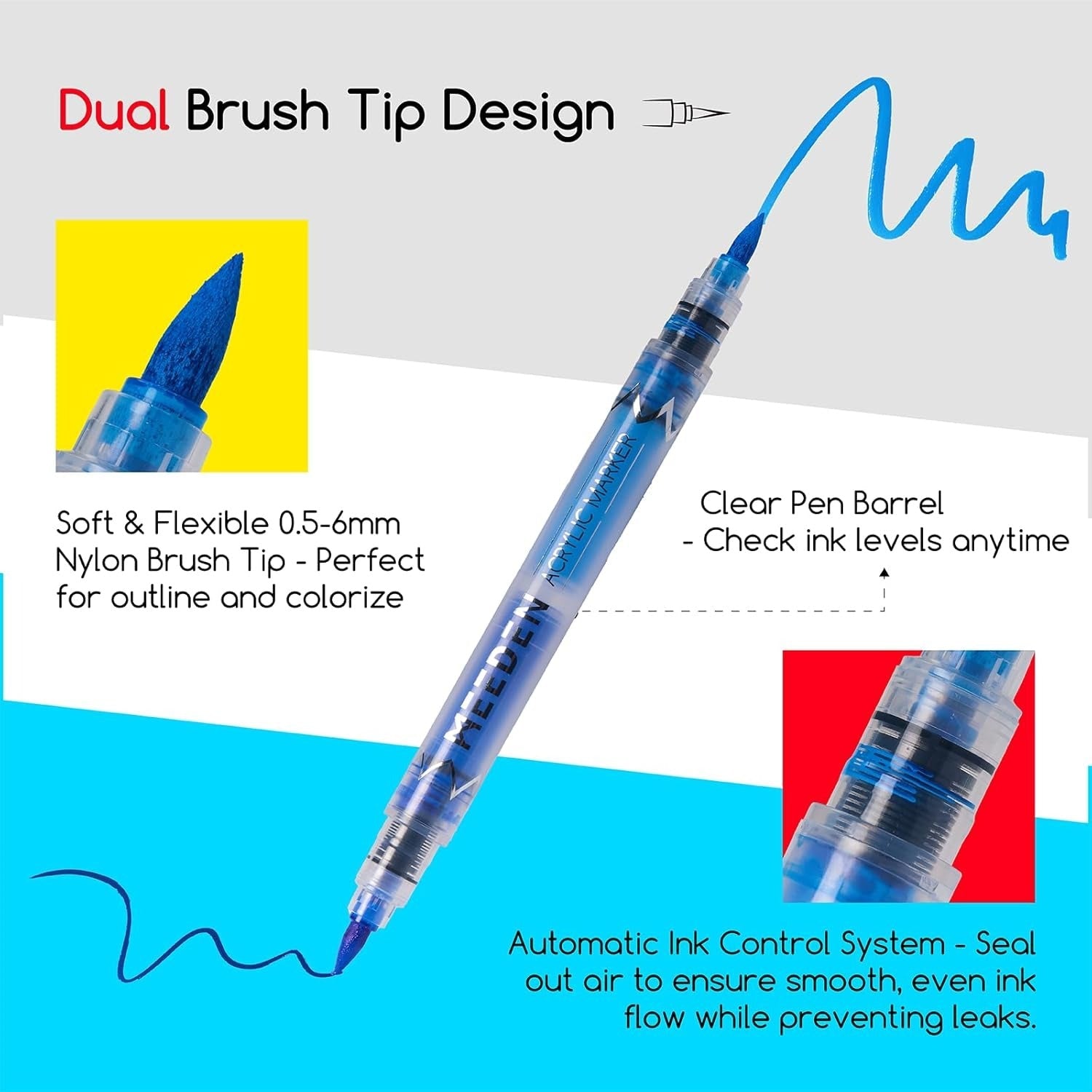 MEEDEN Dual Tip Acrylic Paint Markers – 48 / 96 / 120 Colors