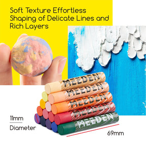 MEEDEN Set de Pasteles al Óleo Suaves, 72 Colores Vibrantes