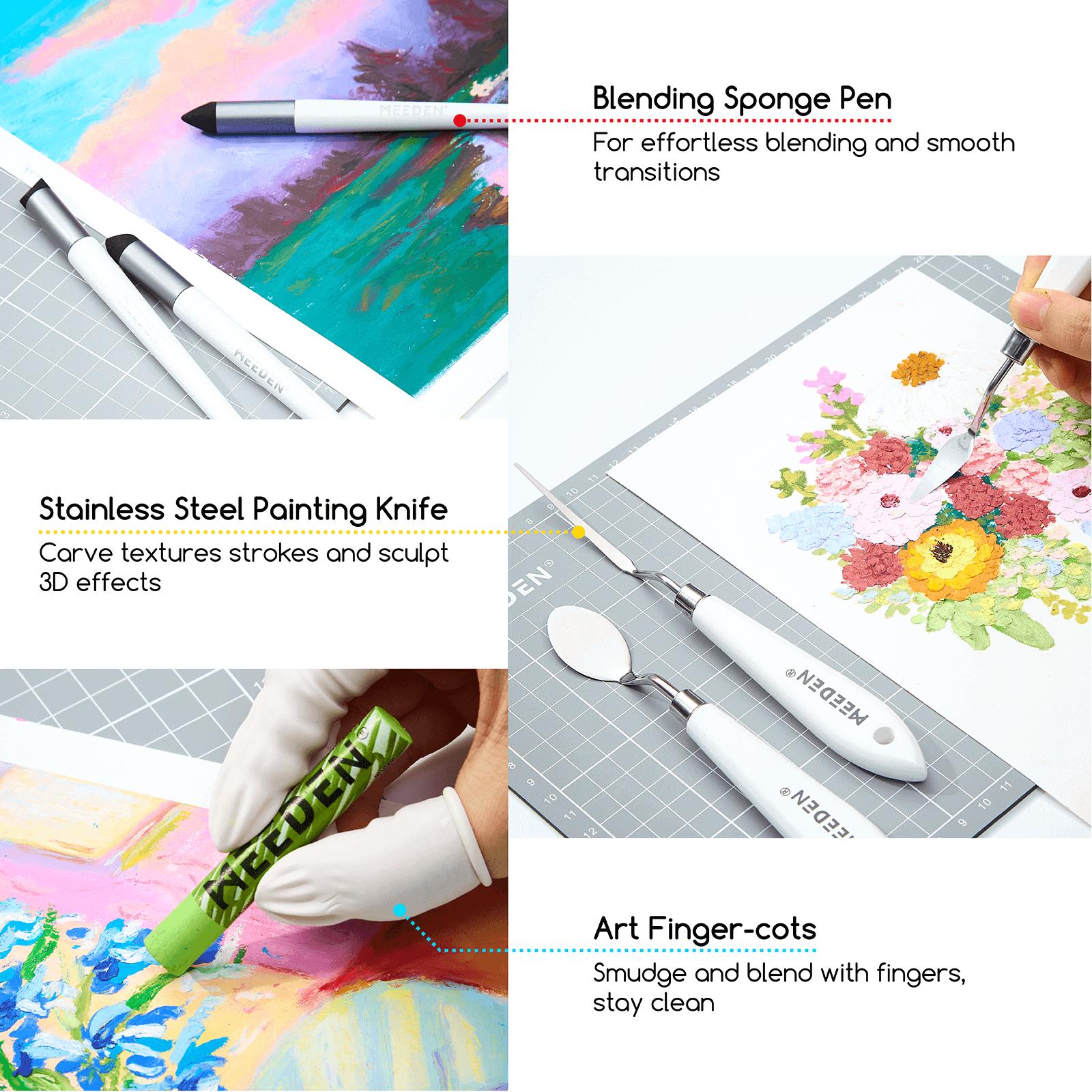 MEEDEN Soft Oil Pastel Set, 102pcs Art Kit with 72 Colors & Extra White Pastels