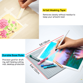 MEEDEN Soft Oil Pastels Set, 102Pcs Oil Pastel Kit with 72 Colors & 6 White Pastel