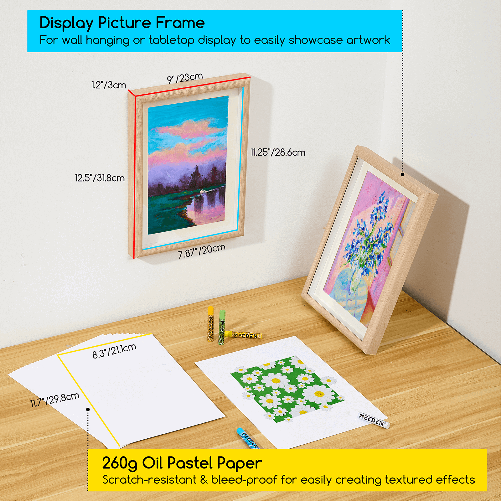 MEEDEN Soft Oil Pastels Set, 102Pcs Oil Pastel Kit with 72 Colors & 6 White Pastel