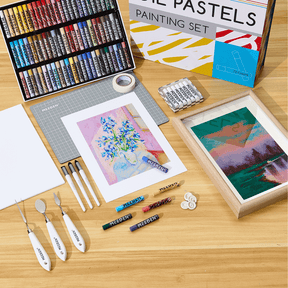 MEEDEN Soft Oil Pastel Set, 102pcs Art Kit with 72 Colors & Extra White Pastels