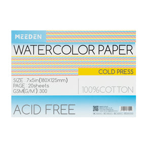 MEEDEN Carta per acquerello a grana grossa pressata a freddo & pressata a caldo & 