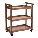MEEDEN 3-Tier Storage Art Cart/Trolley,Walnut-W13
