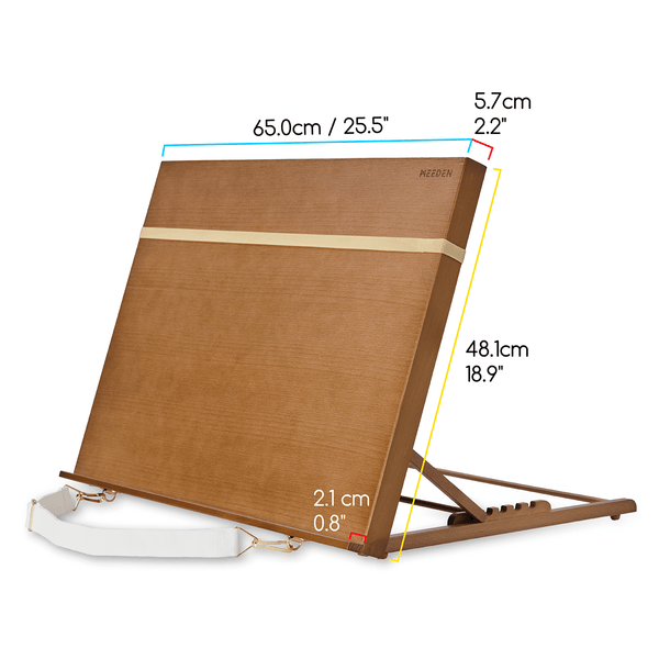 MEEDEN Large Studio Artist Sketching Tabletop Easel-Walnut