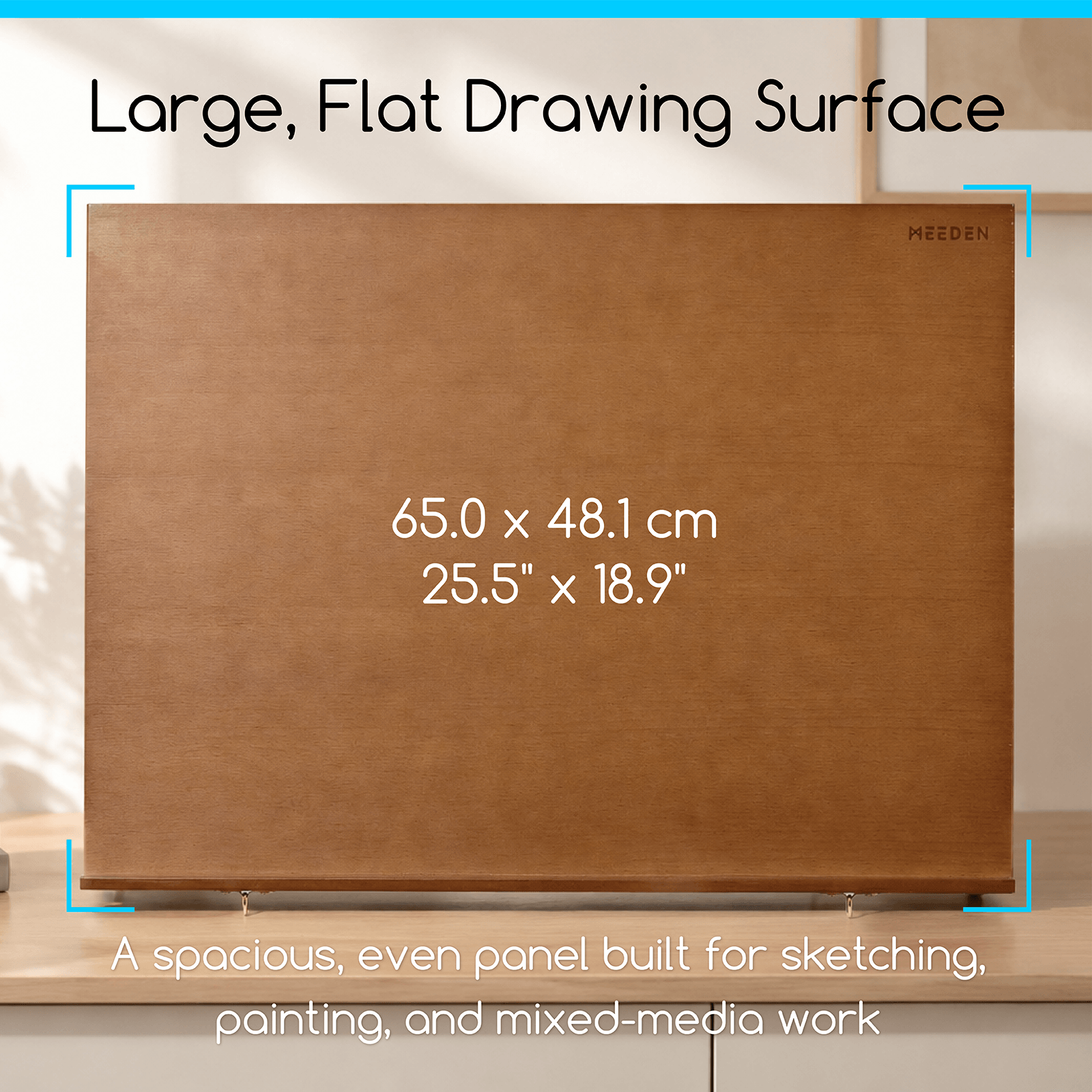 MEEDEN Large Studio Artist Sketching Tabletop Easel-Walnut