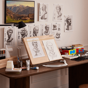 MEEDEN Large Studio Artist Sketching Tabletop Easel-Walnut