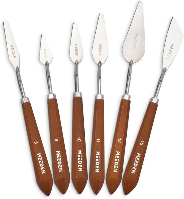 MEEDEN Artist Palette Knife Set:6 Piece Stainless Steel Art Scraper Palette Knife