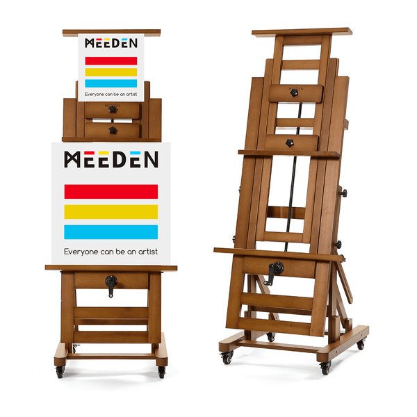 MEEDEN Deluxe Studio Large Rocker Crank Heavy Duty Artist Easel-Walnut-DHJ-12