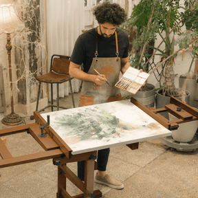 MEEDEN Deluxe Studio Large Rocker Crank Heavy Duty Artist Easel-Walnut-DHJ-12