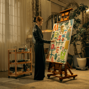 MEEDEN Deluxe Studio Large Rocker Crank Heavy Duty Artist Easel-Walnut-DHJ-12