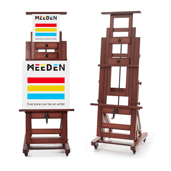 MEEDEN Deluxe Studio Large Rocker Crank Heavy Duty Artist Easel-Dark Walnut-DHJ-12