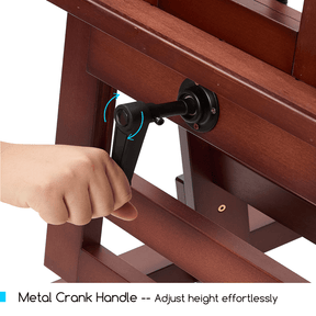MEEDEN Deluxe Studio Large Rocker Crank Heavy Duty Artist Easel-Dark Walnut-DHJ-12