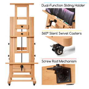 MEEDEN Deluxe Studio Stor Rocker Crank Heavy Duty Artist Easel-DHJ-12
