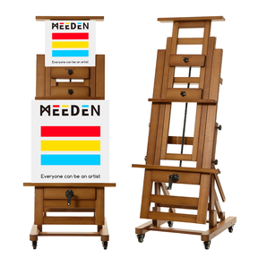MEEDEN Deluxe Studio Large Rocker Crank Heavy Duty Artist Easel-Walnut-DHJ-12